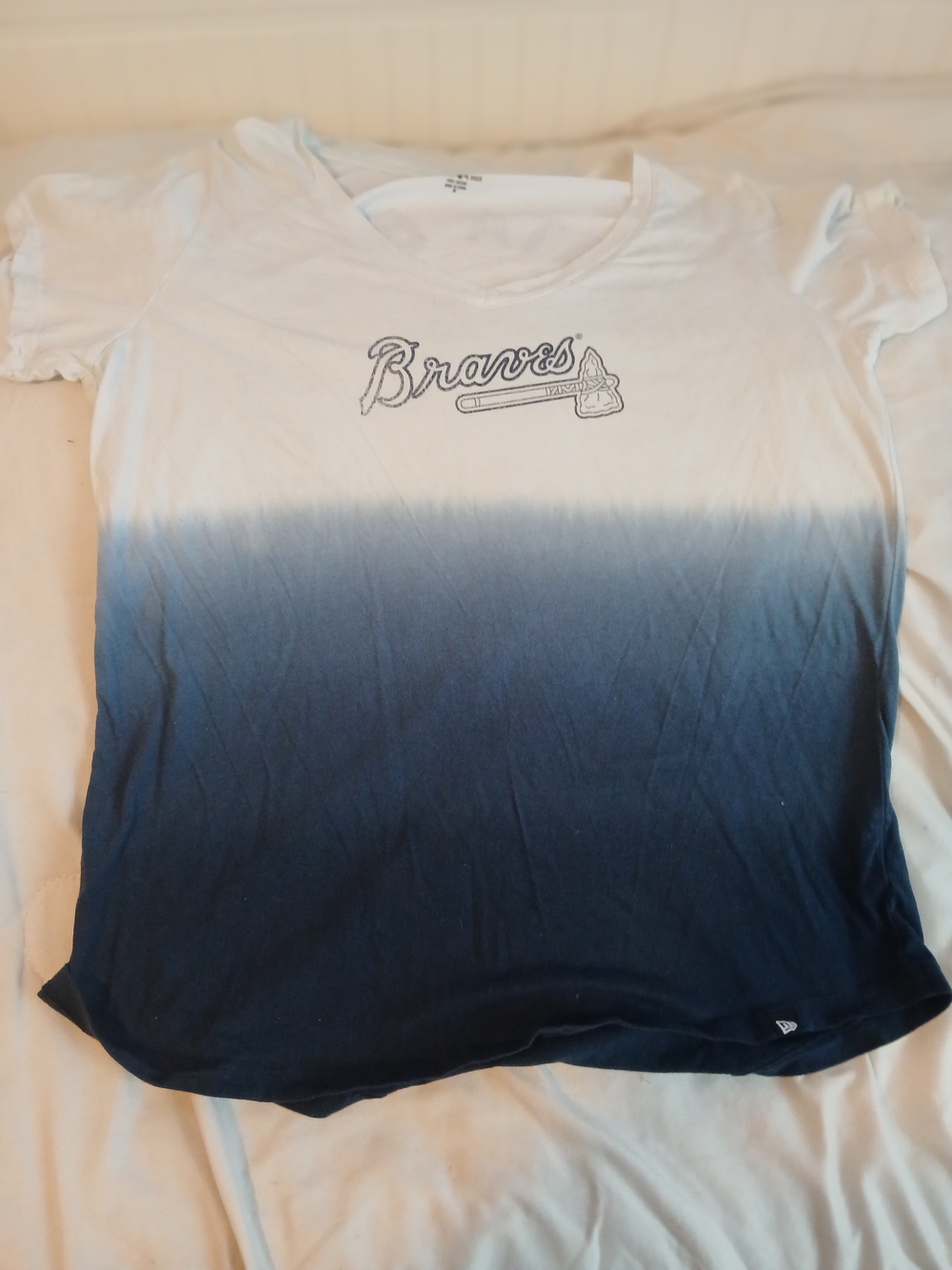 New Era White Crewneck Tee with MLB Branding